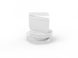 White single color movie clapper on reels of film on a white monochrome background. Minimalistic design object. 3d rendering icon ui ux interface element. photo