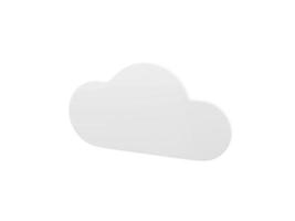 White single color cloud half view on white monochrome background. Minimalistic design object. 3d rendering icon ui ux interface element. photo