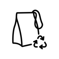 ilustración de contorno de vector de icono de bolsas de papel de desecho cero