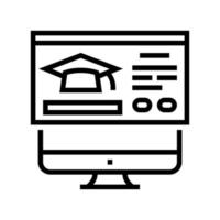 online examination line icon vector illustration