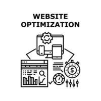 Ilustración de vector de icono de optimización de sitio web