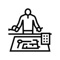 engineer worker line icon vector illustration