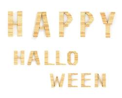 Happy Halloween words on white background photo