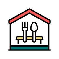 home dinner color icon vector illustration