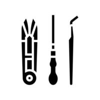 conjunto de herramientas joyería línea icono vector ilustración