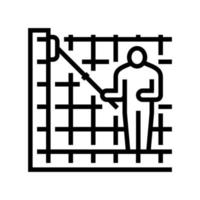 ilustración de vector de icono de línea de paredes de piscina de limpieza