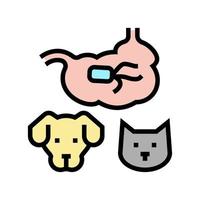 ilustración de vector de icono de color de perro y gato de salmonelosis