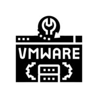 Ilustración de vector de icono de glifo de recuperación de datos vmware