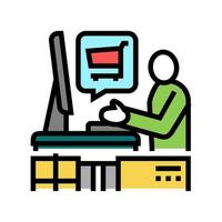 ecommerce store owner color icon vector illustration