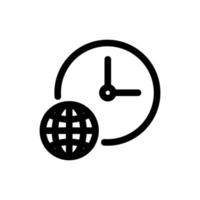 World time icon vector. Isolated contour symbol illustration vector