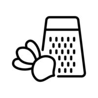 turnip and grater icon vector outline illustration