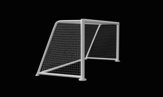 Football goal isolated on a black background. 3d render photo