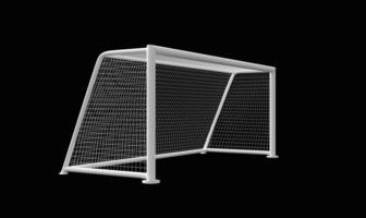 Football goal isolated on a black background. 3d render photo