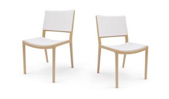 Modern designer chair isolated on white background, furniture set. 3d render photo