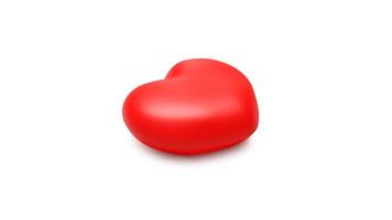 Big Red Heart, Isolated On White Background. 3d render photo