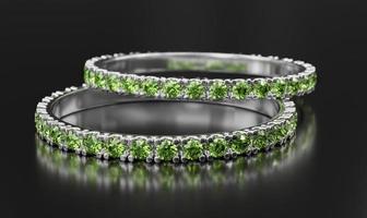 diamond ring on black background. 3d render photo