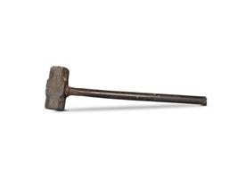 old hammer on a white background photo