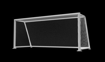 Football goal isolated on a black background. 3d render photo