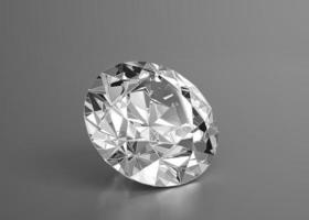 diamond on grey background with high quality. 3d render photo