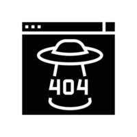 404 internet página web error glifo icono vector ilustración