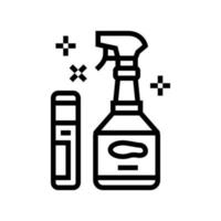 sole cleaner shoe care line icon vector illustration