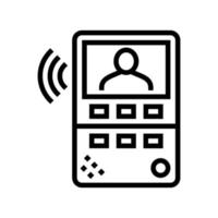 intercom device line icon vector isolated illustration