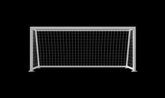 Football goal isolated on a black background. 3d render photo