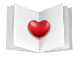 Red hearts, concept creativity with open book photo