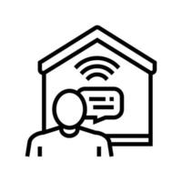 communication with smart home line icon vector illustration