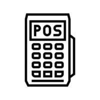 mobile pos terminal line icon vector illustration