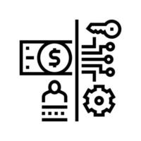 electronic money security line icon vector illustration