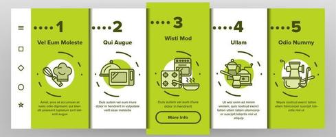 Cooking Items Vector Onboarding Mobile App Page Screen