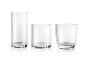 Empty water glass on white background. 3d render photo