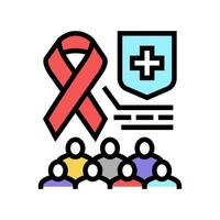 aids social problem color icon vector illustration