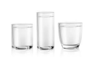 Glass of still water isolated on white background. 3d render photo