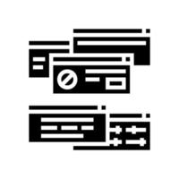 ilustración de vector de icono de glifo de personalización de computadora