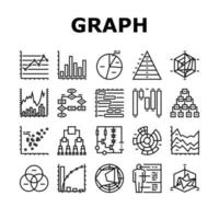 Graph For Analyzing And Research Icons Set Vector