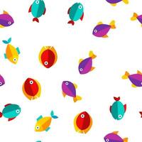 Fish, Exotic Species Vector Seamless Pattern