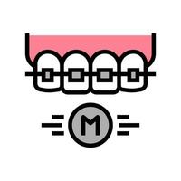 metal material tooth braces color icon vector illustration