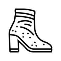 ilustración de vector de icono de línea de cuidado de zapatos de terciopelo