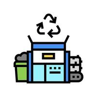 waste recycling color icon vector illustration