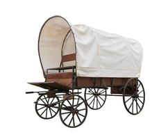 Covered wagon isolate on white photo