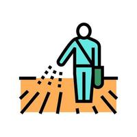 human sowing color icon vector illustration