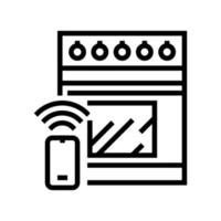 kitchen stove remote control line icon vector illustration