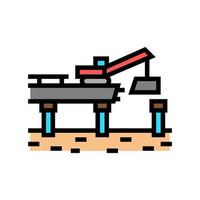 bridge building color icon vector illustration