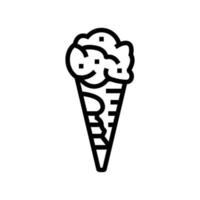 Ilustración de vector de icono de línea de helado italiano