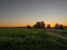 puesta de sol en el muensterland alemán foto