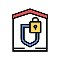 building padlock security color icon vector isolated illustration