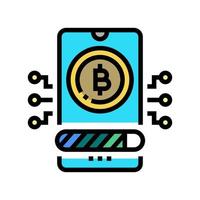 aplicación de teléfono de criptomoneda de pago icono de color ilustración vectorial vector