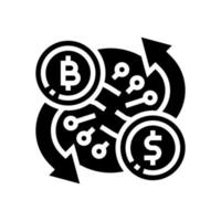 exchange cryptocurrency glyph icon vector illustration